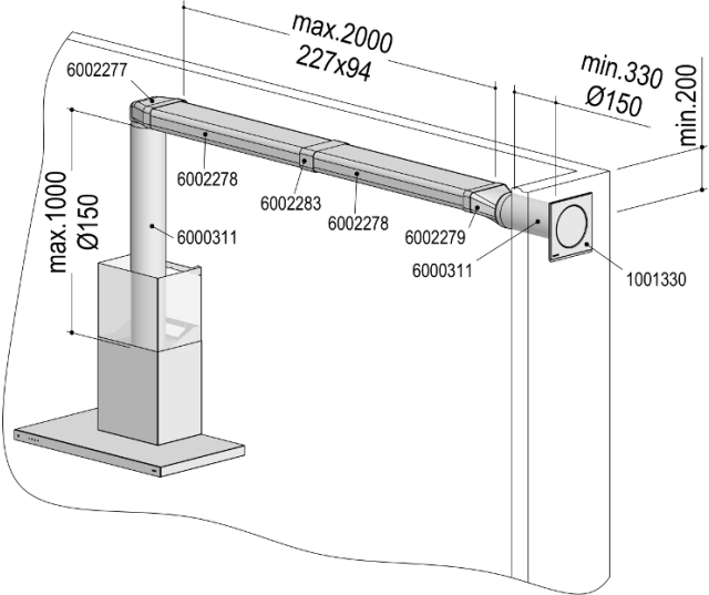Berbel 1090056 luchtafvoer aansluitset