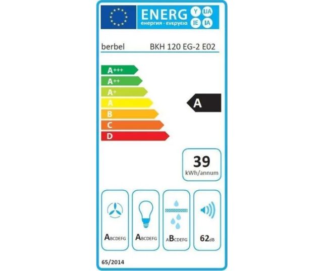 Berbel BKH 120 EG 2 ZILVERMETALLIC afzuigkap - LED verlichting