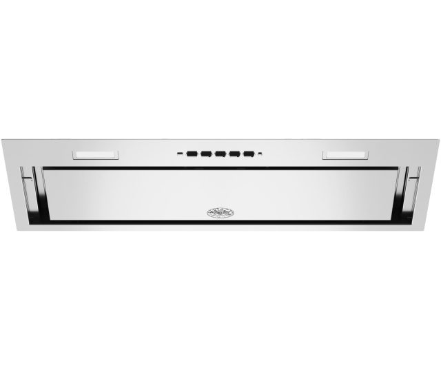 Bertazzoni 52 cm geïntegreerde afzuigkap bovenaanzicht met bedieningsknoppen en uitschuifbaar paneel