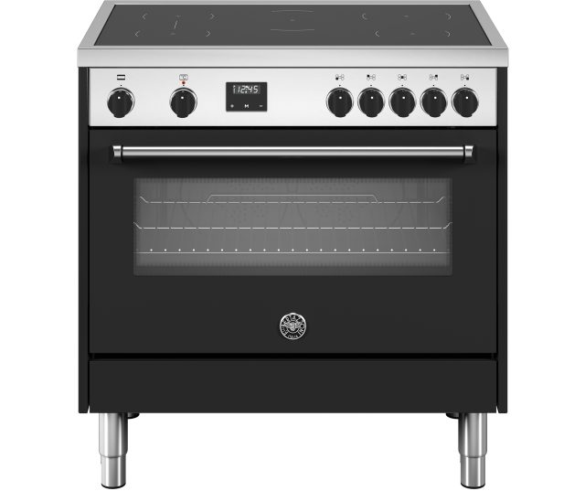 Bertazzoni MPL95I1ENEC inductie fornuis 90 cm zwart met rvs design