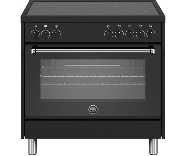 BERTAZZONI MPL95I1ENNE inductie fornuis 90 cm breed zwart