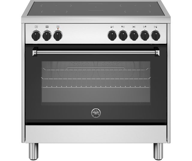 Bertazzoni MPL95I1EXE fornuis met 5 inductie kookzones en elektrische oven