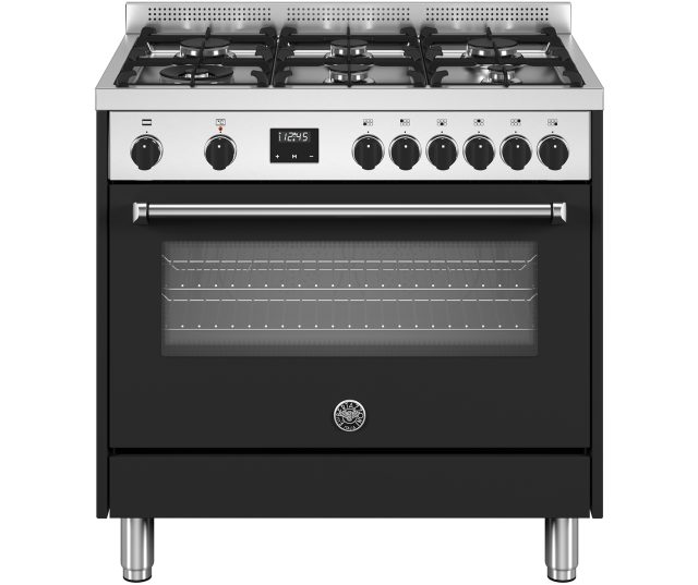 Bertazzoni MPL96L1ENET fornuis zwart/rvs