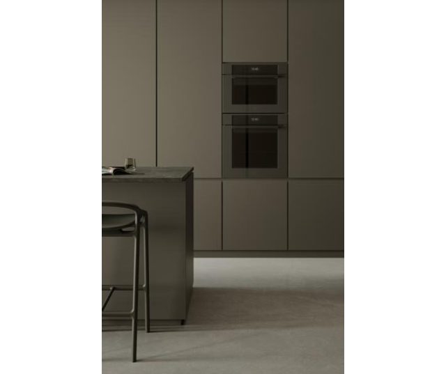 Bertazzoni FMOD6117CTS3 combi-stoomoven dubbel ingebouwd in grijze keukenkolom