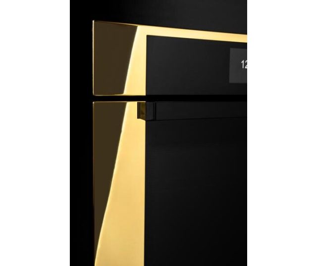 Bertazzoni FMOD6117PTG3 compacte oven zijprofiel met geel paneel en zwart frame