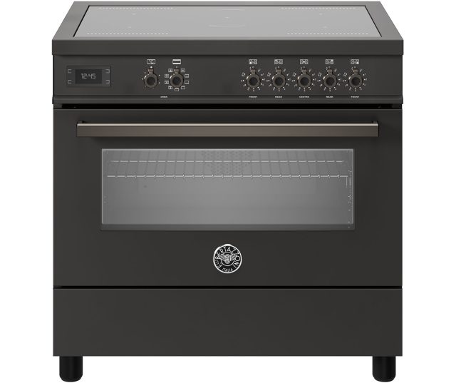 Bertazzoni PRO95I1ECAT2 fornuis frontaanzicht met inductiekookplaat en gesloten ovenklep