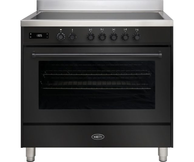 Boretti MLI95XZW inductie fornuis met dubbele oven - zwart