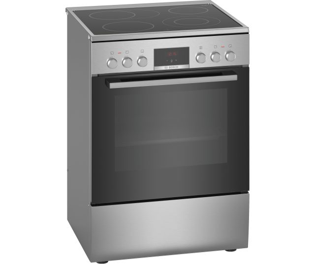 Bosch HKR39C250 keramisch fornuis roestvrijstaal vrijstaand 60 cm breed