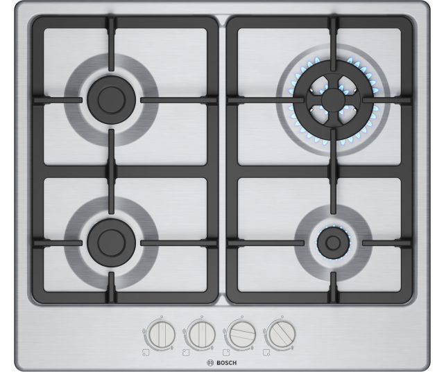 Bosch PGH6B5K90N inbouw kookplaat - rvs met wokbrander