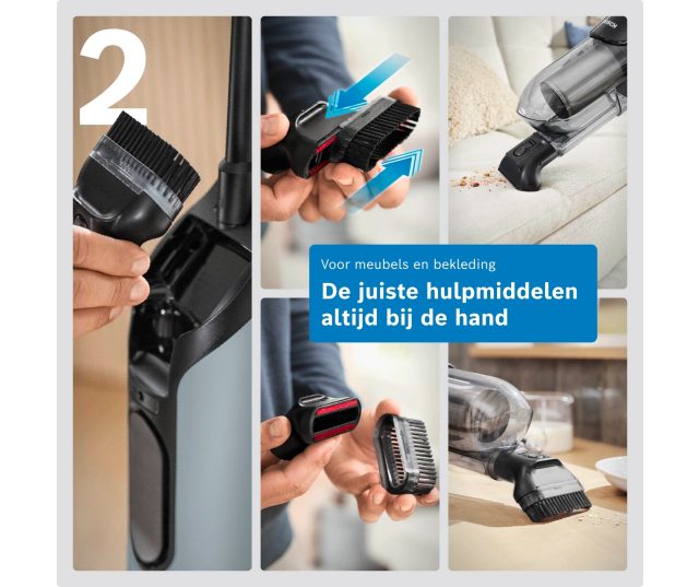 Bosch BCH4SM28 uitschuifbaar kierenmondstuks tot 55 cm en afneembare hulpstukken in detail