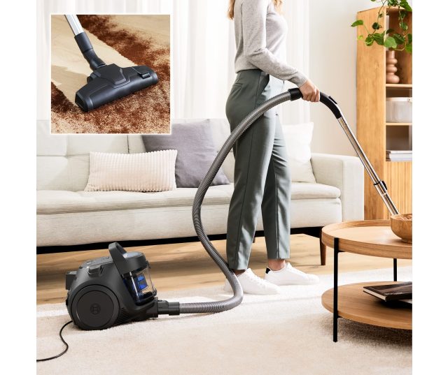 Bosch BGS05BA2HT stofzuiger met geopende 1,5L stofbak