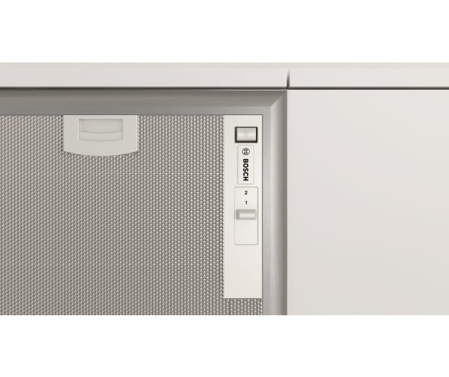 Bosch DHL755BM bedieningspaneel met touchdisplay, Bosch logo en schakelaar 1-2 standen