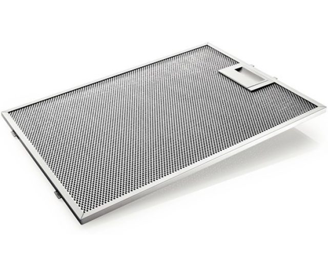 De metalen vetfilters van de Bosch DWB097A51 afzuigkap wand zijn uitwasbaar