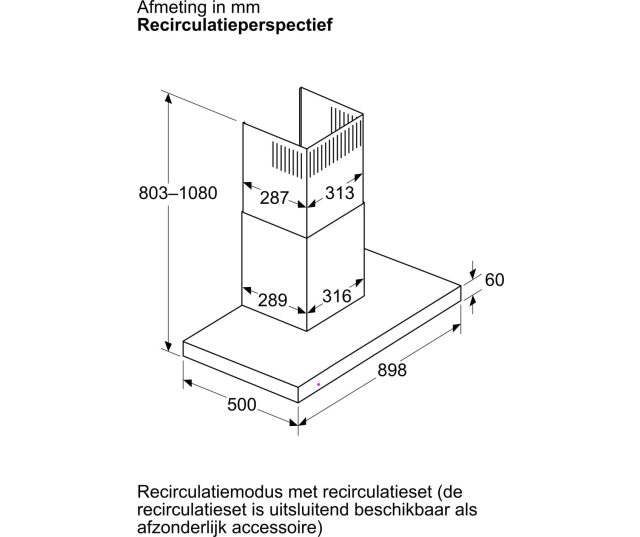 Bosch DWB97DN60 afzuigkap - Wand afzuigkap