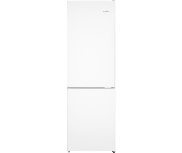 Bosch KGN36NWCK koelkast vooraanzicht wit, twee deurige combinatie met geïntegreerde greep
