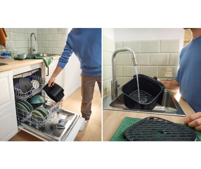 Bosch MAFS2462B frituurmand reinigen onder stromend water en in vaatwasser plaatsen
