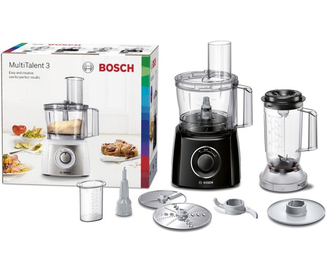Bosch MCM3201B verpakking MultiTalent 3 met product en accessoires zichtbaar