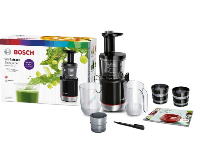 Bosch MESM731M slow juicer volledig pakket met doos, toebehoren en receptenboek