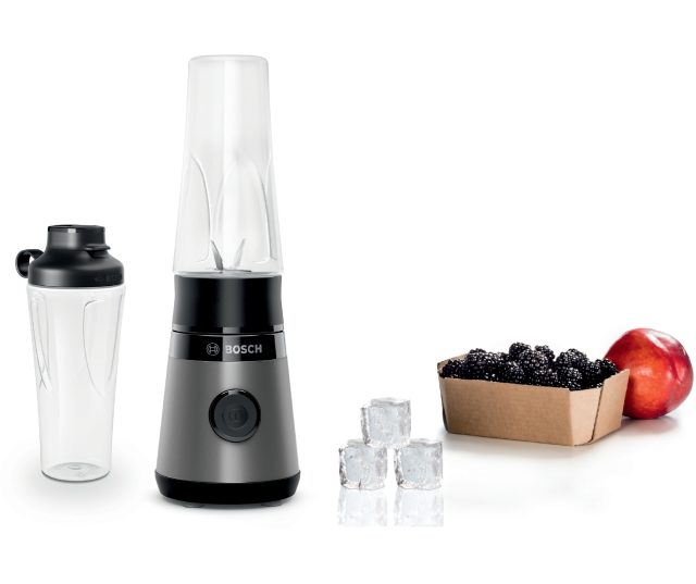 Bosch MMB2111S complete set met twee glazen bekers, dop, fruit en ijsblokjes