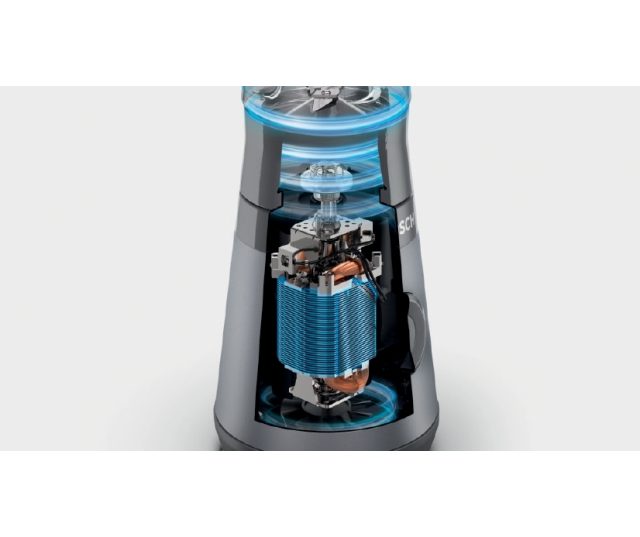 Bosch MMB2111S motor doorsnede weergave met blauwe koelsysteem en rotor zichtbaar