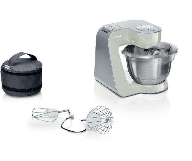 Bosch MUM58L00 keukenmachine met draagtas, garde en vlokkenroerder accessoires