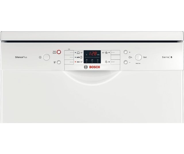 Het bedieningspaneel van de Bosch SMS53N82EU vaatwasser vrijstaand