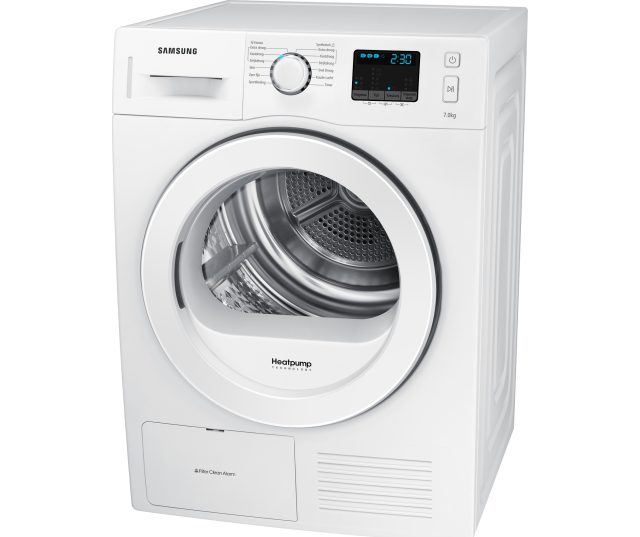 Dankzij het strakke design en de bijpassend display kan de SAMSUNG droger DV70F5E0HGW