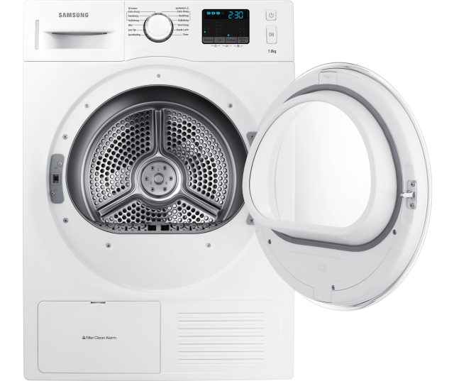 De SAMSUNG droger DV70F5E2HGW is uitgevoerd met