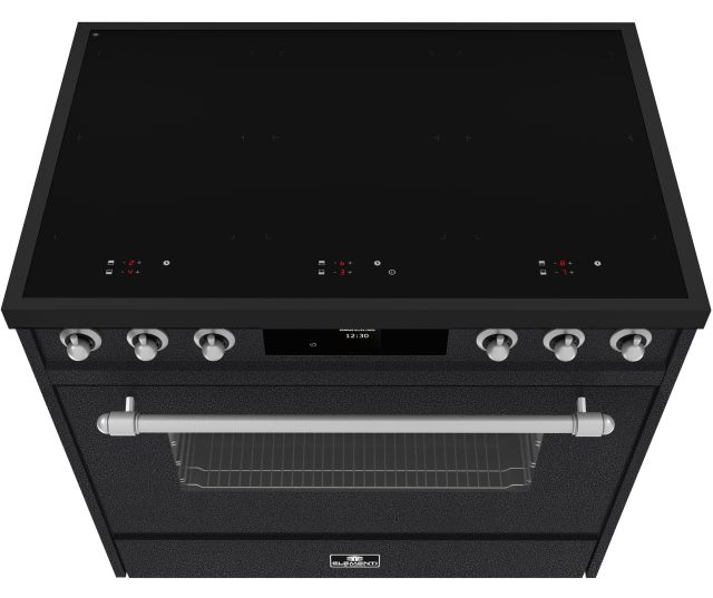 Elementi di Cucina EC9036-BSH-MZ-S inductie black steel hammer fornuis