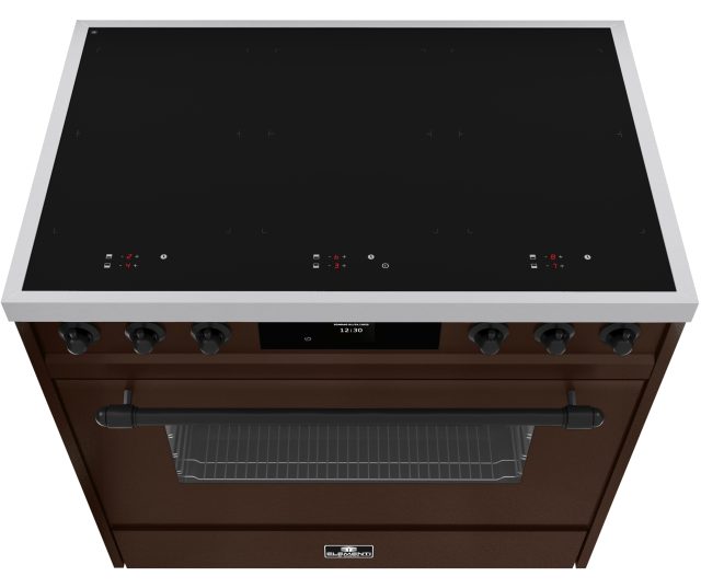 Elementi di Cucina EC9036-CCH-IX-B inductie chocolate copper hammer fornuis