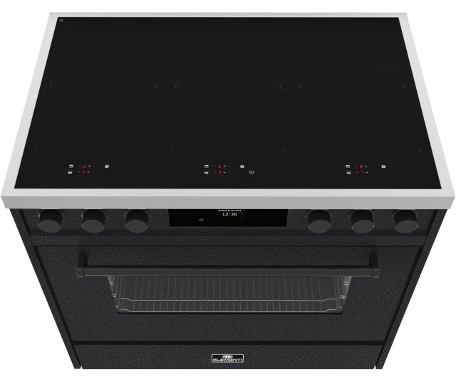 Elementi di Cucina EM9036-BSH-IX-B inductie black steel hammer fornuis