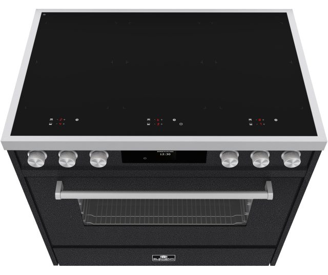 Elementi di Cucina EM9036-BSH-IX-S inductie black steel hammer fornuis