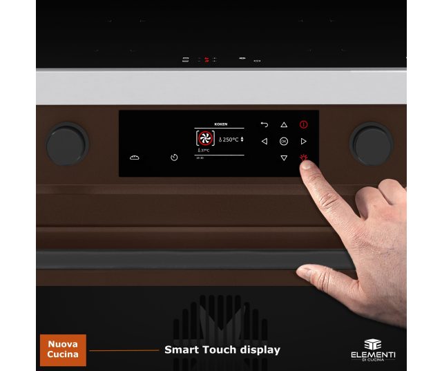 Elementi di Cucina EM9036-CCH-IX-B inductie chocolate copper hammer fornuis