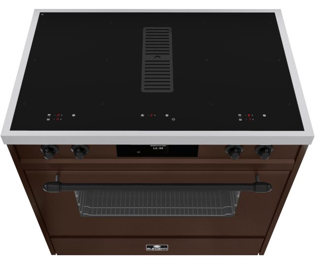 Elementi di Cucina IC9034-CCH-IX-B inductie chocolate copper hammer fornuis