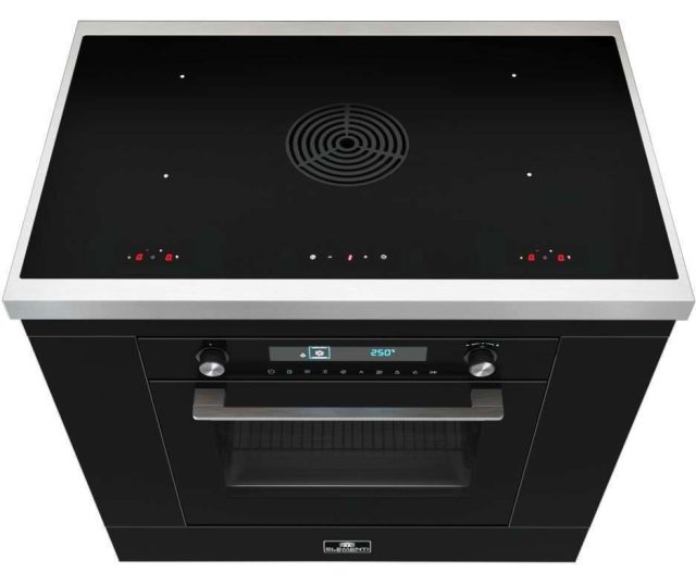 Elementi di Cucina IK9024-ZW-IX fornuis met afzuiging - hoogglans zwart