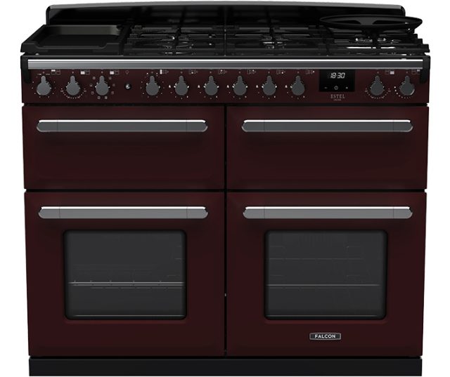 Falcon Estel Deluxe 110 gas sudder Bordeaux, vooraanzicht