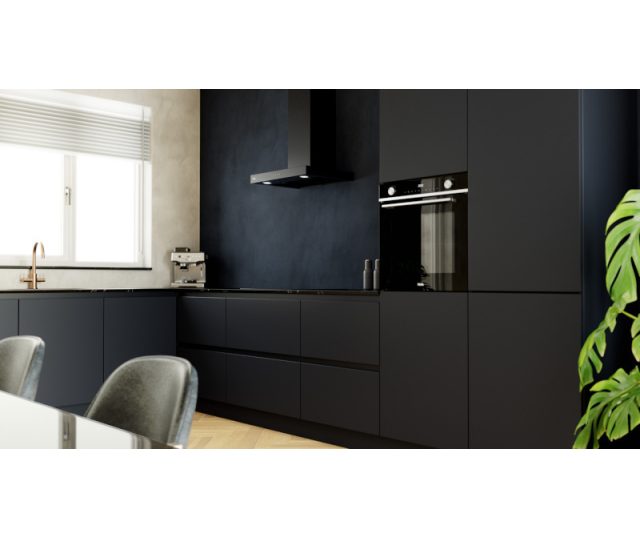 Etna AB260ZT strakke wand afzuigkap - zwart - 60 cm.