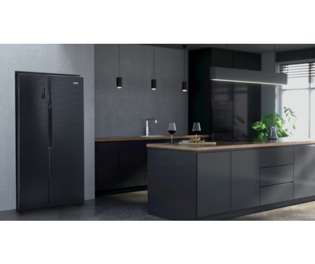 Etna AKV578ZWA side-by-side koelkast - blacksteel