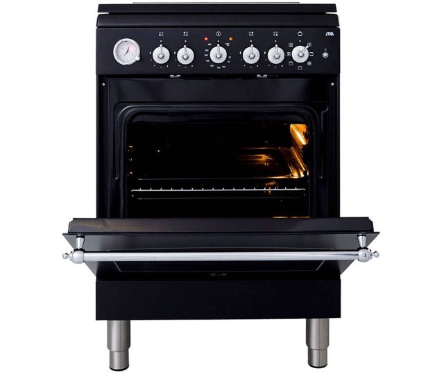 Etna FG860ZT gas fornuis - mat-zwart - nostalgisch / klassiek