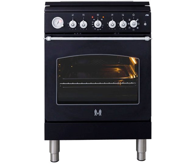 Etna FG860ZT gas fornuis - mat-zwart - nostalgisch / klassiek