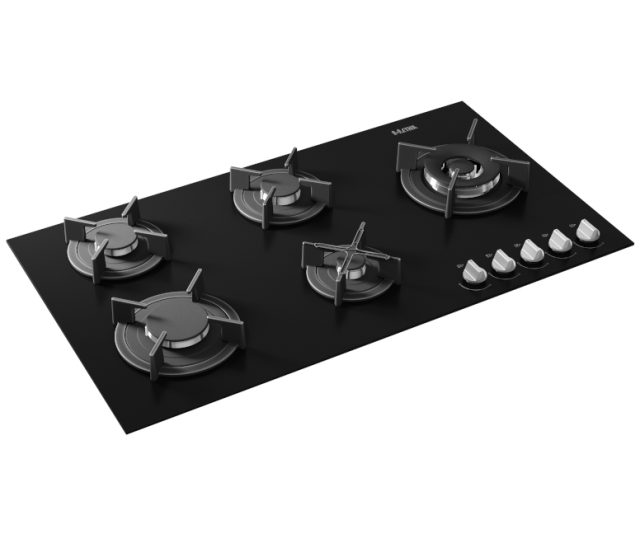 Etna KGG890ZTA inbouw gas-op-glas kookplaat - 90 cm. breed