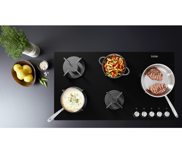 Etna KGG890ZTA inbouw gas-op-glas kookplaat - 90 cm. breed