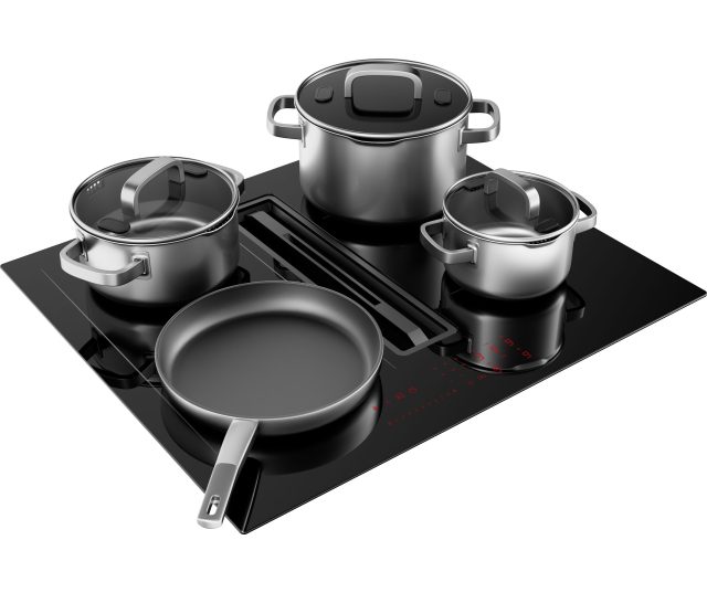 AKI560ZT Etna inductie kookplaat met afzuiging - Zwarte glasplaat