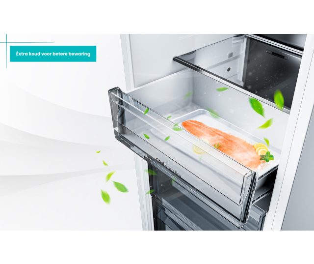 ETNA KKD8178C koelkast Cool Fresh Box lade met zalm en citroen bewaring