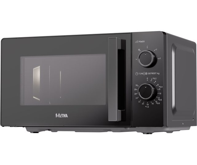 ETNA SMV720 magnetron frontaanzicht met deur in werkingsstand en draaiplateau