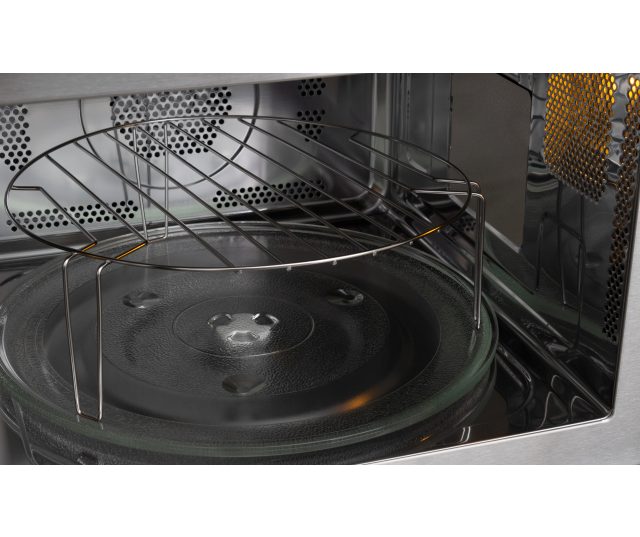 Exquisit EMW2546HI magnetron combi vooraanzicht gesloten deur in inbouwkast