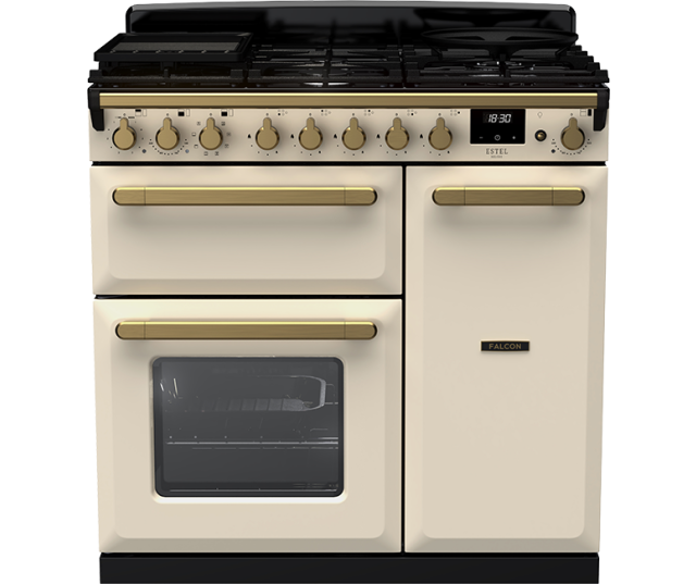 Falcon Estel Deluxe 90 fornuis in pale cream met klassieke uitstraling