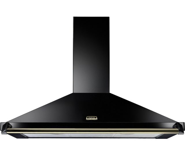 FALCON Classic 110 afzuigkap met rails in de kleur zwart met messing