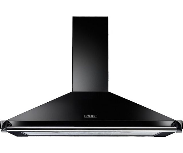 Falcon FCLAHDC90BL/B afzuigkap vooraanzicht zwart met gouden details