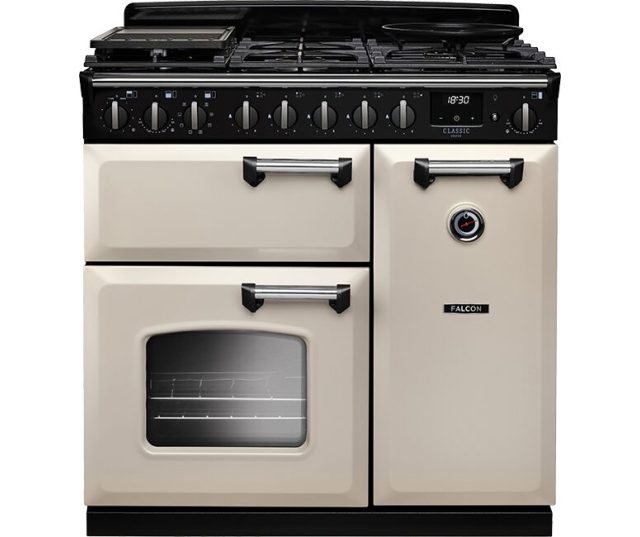 Falcon Classic Deluxe 2026 90 Gas fornuis staande vrijstaande aanzicht met dubbele oven